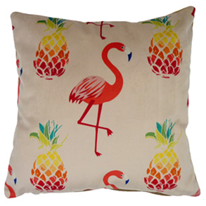 Flamingos, Natural - (45cm x 45cm) Cushion